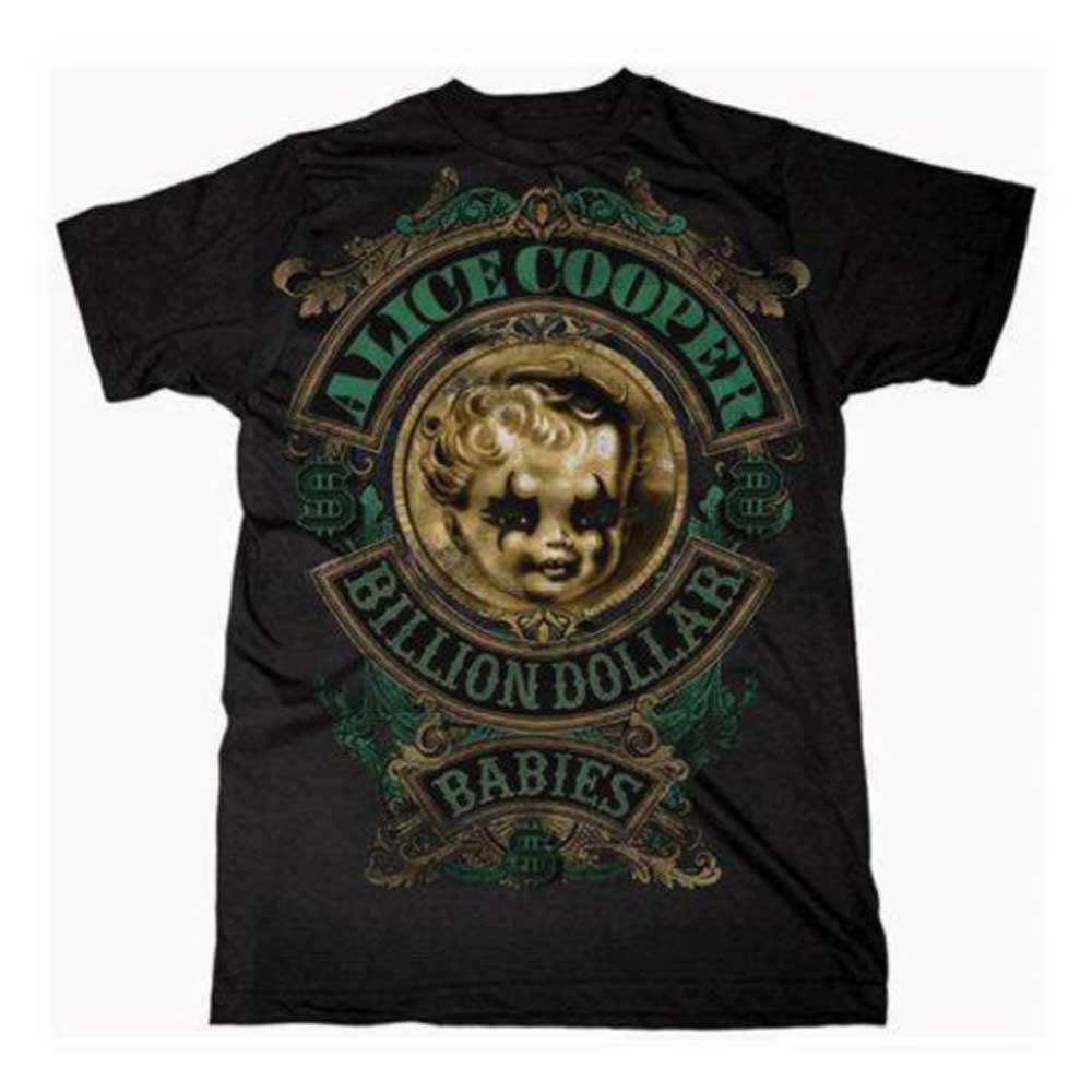 Alice Cooper - Billion Dollar Baby Crest Heren Tshirt - Zwart